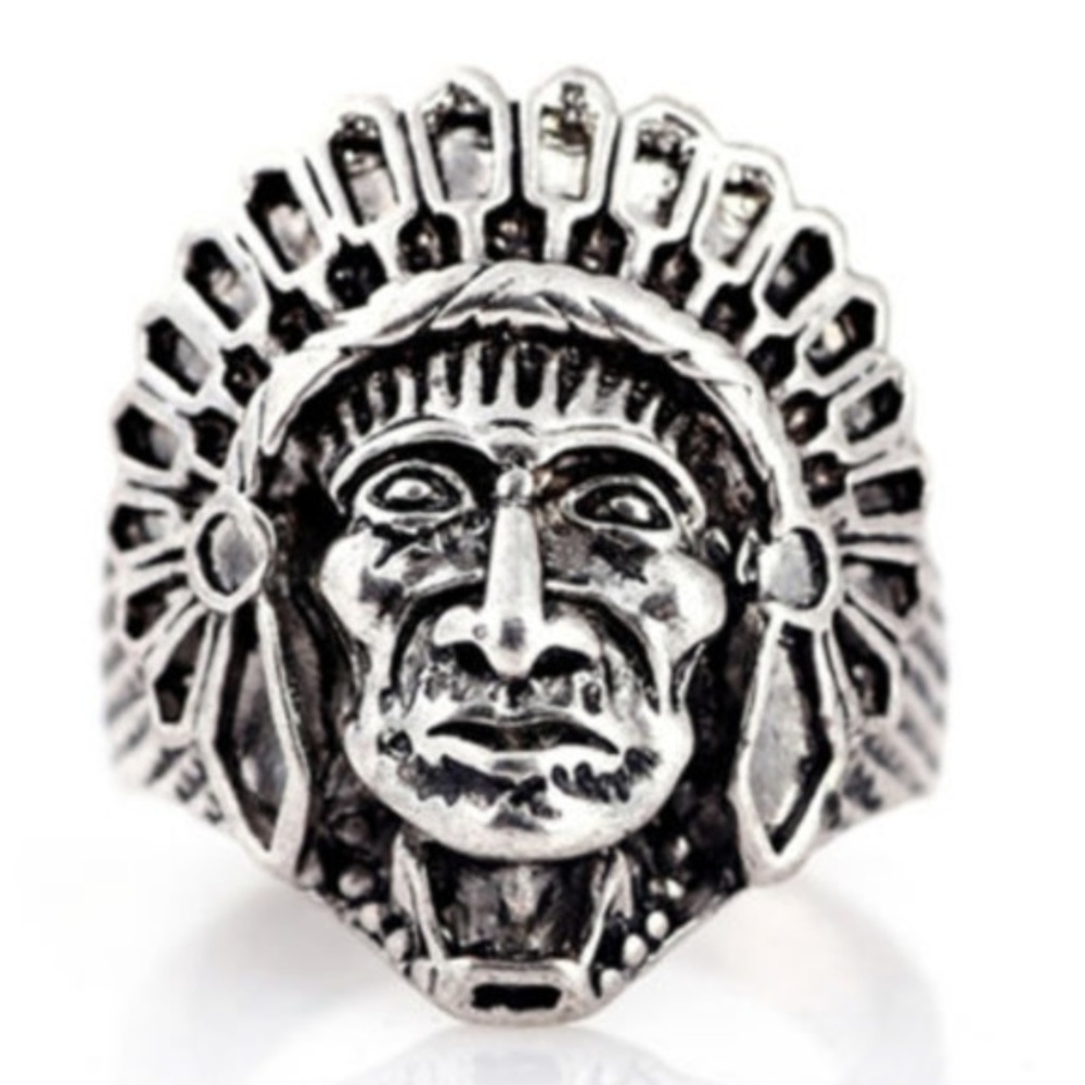Native Indian Chief Head Chieftain Headman Ring